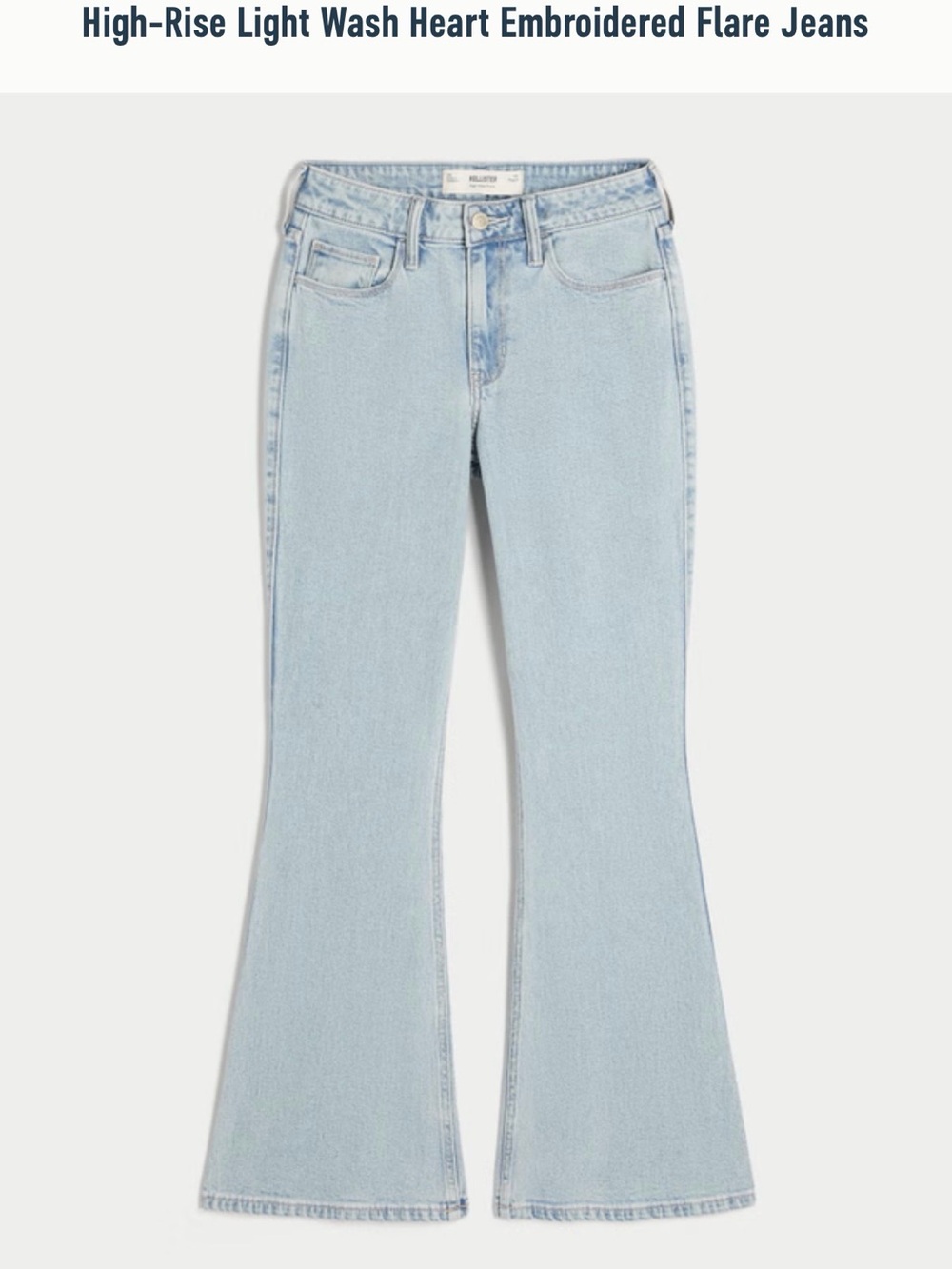Hollister High-Rise Light Wash Flare Jeans - Light Blue
